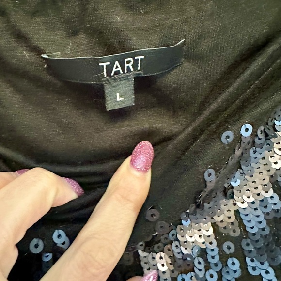 NWT Tart Black Sequin Mini Skirt -Large - Picture 2 of 5